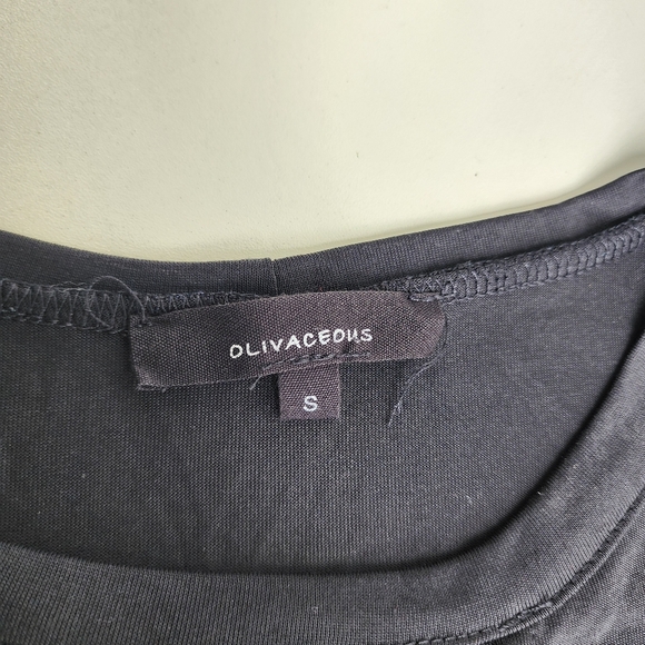 Anthropologie Olivaceous  Stretch Black Short Sleeve Drawstring Dress Cover Up S - Picture 8 of 11